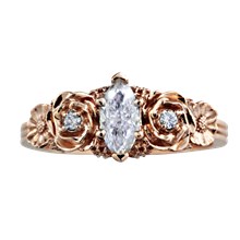Floral Bouquet Marquise Engagement Ring - top view